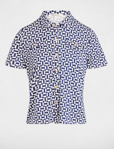 Blouse met korte mouwen helder wit vrouw