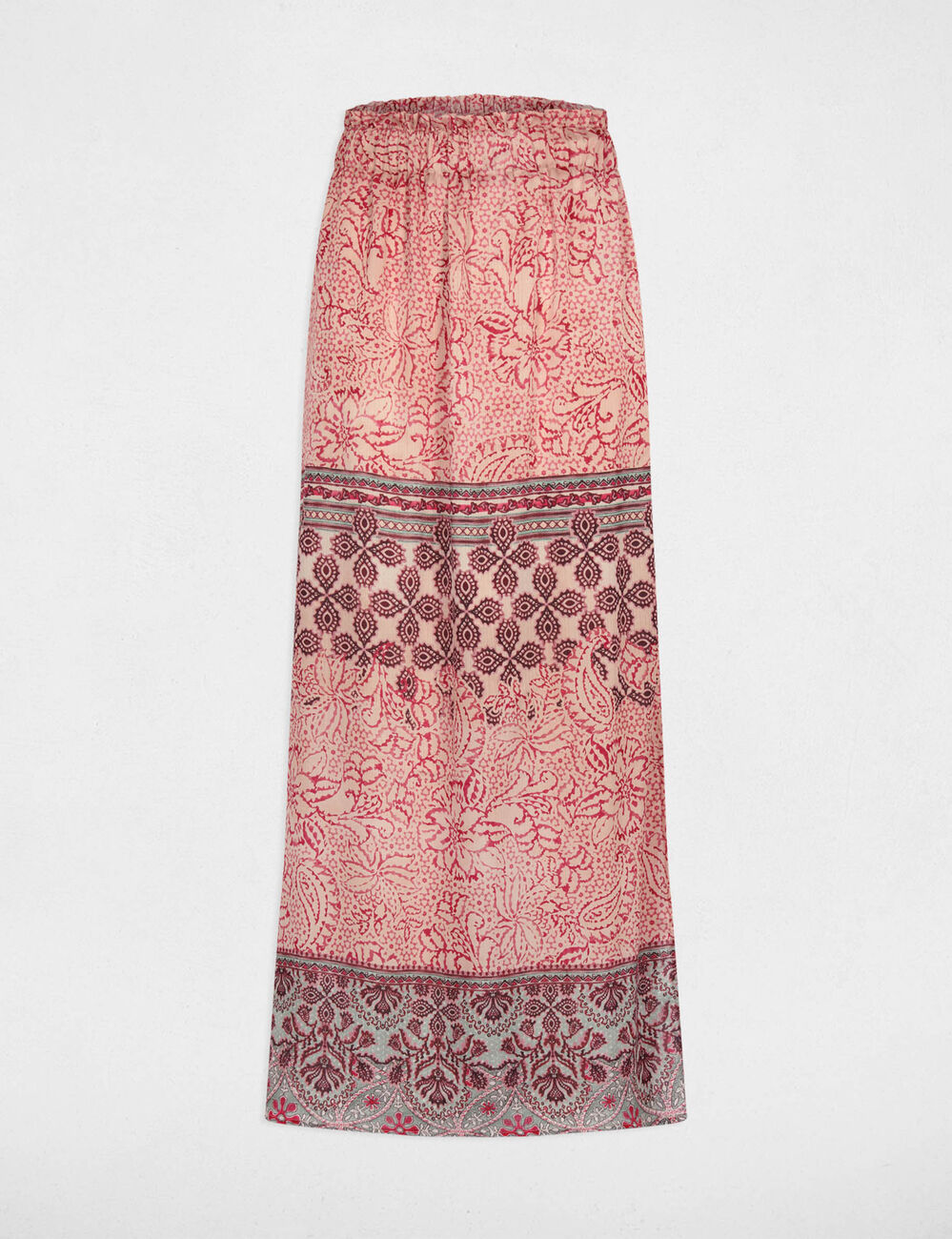 Jupe longue fluide multicolore femme