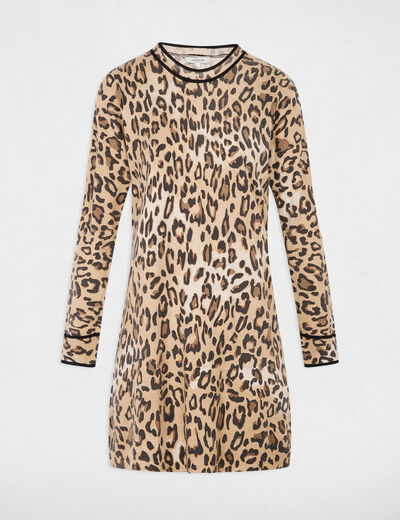 Robe courte droite beige femme