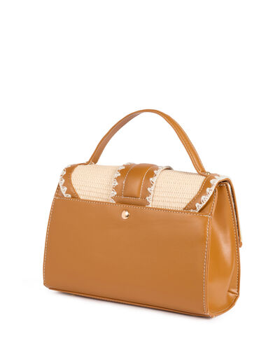 Gevlochten tas beige vrouw