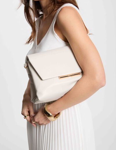 Sac pochette ivoire femme