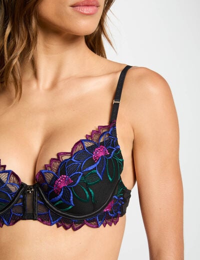 Soutien-gorge à coques noir femme