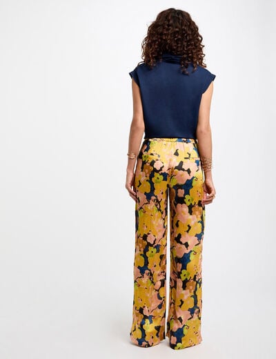 Mouwloze blouse bleu pétrole vrouw