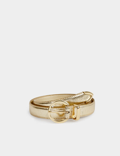 Ceinture métallisée jaune or femme