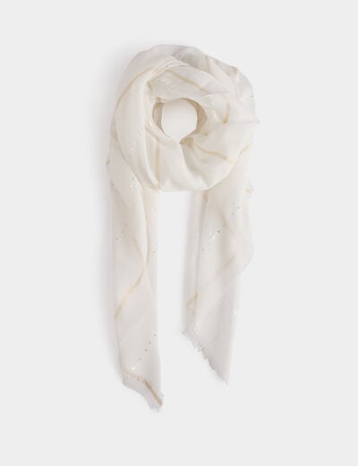 Foulard avec sequins blanc femme