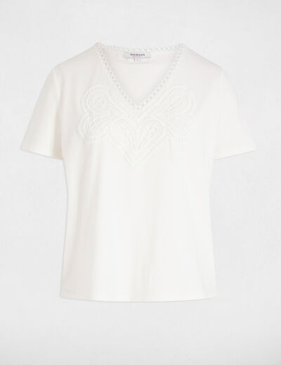 T-shirt manches courtes blanc femme