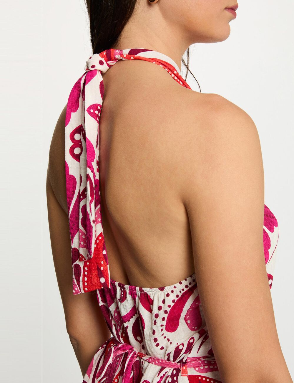 Robe ajustée col montant multicolore femme