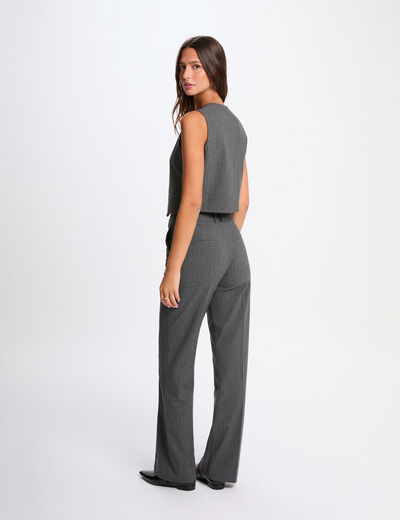 Broek met wijde pijpen mediumgrijs vrouw