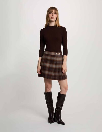 Robe courte col montant multicolore femme