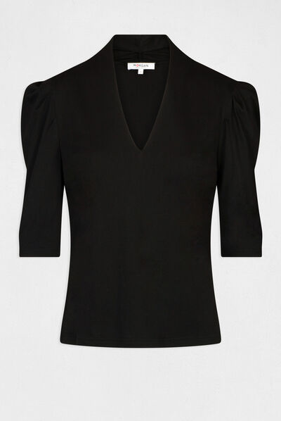 T-shirt met 3/4 mouwen zwart vrouw