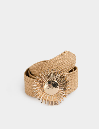 Brede riem beige vrouw