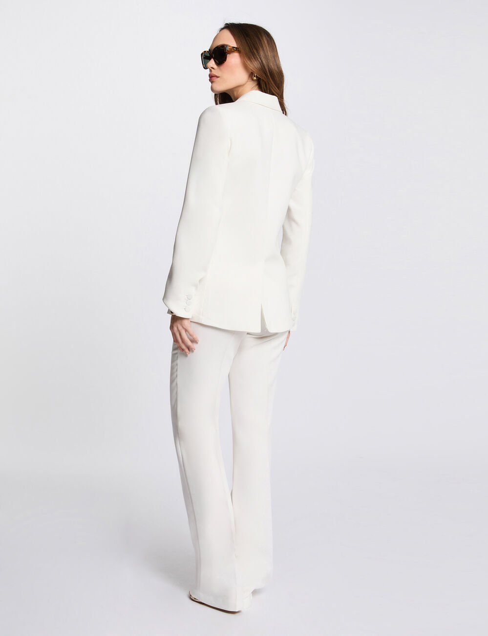 Blazer met knopen helder wit vrouw
