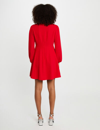 Korte trapezejurk rood vrouw