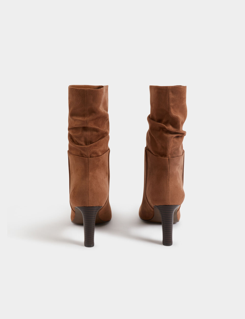 Botte plissée beige femme