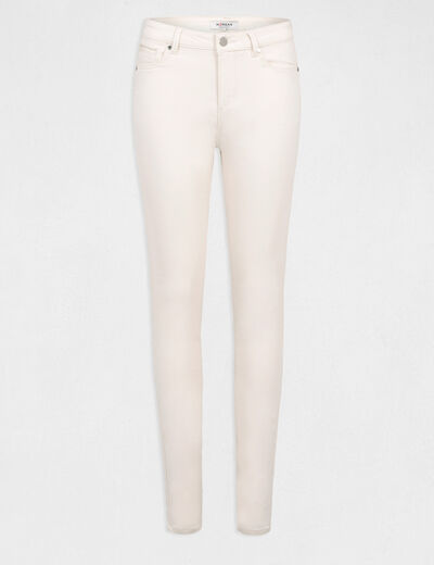 Pantalon slim taille standard ivoire femme