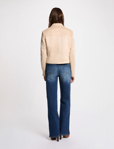 Kort suèdine jack marron clair vrouw