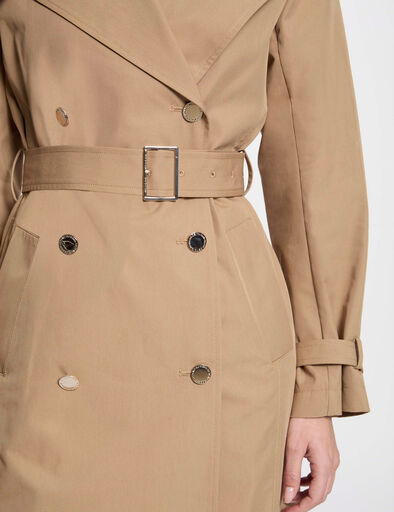 lange trenchcoat met ceintuur beige vrouw Lange trenchcoat met ceintuur beige vrouw