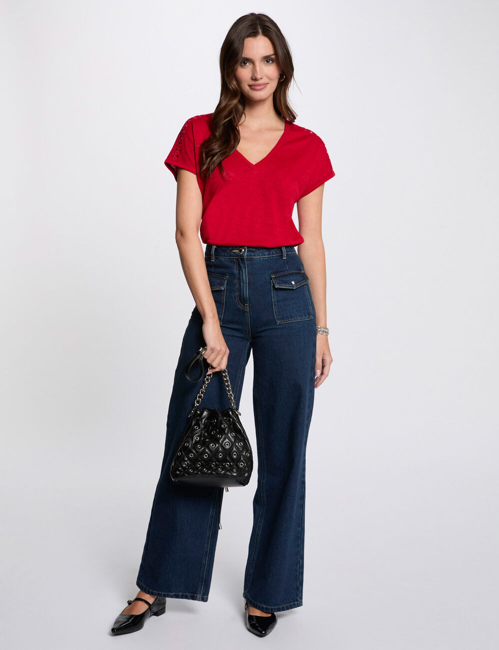 T-shirt met korte mouwen rood vrouw