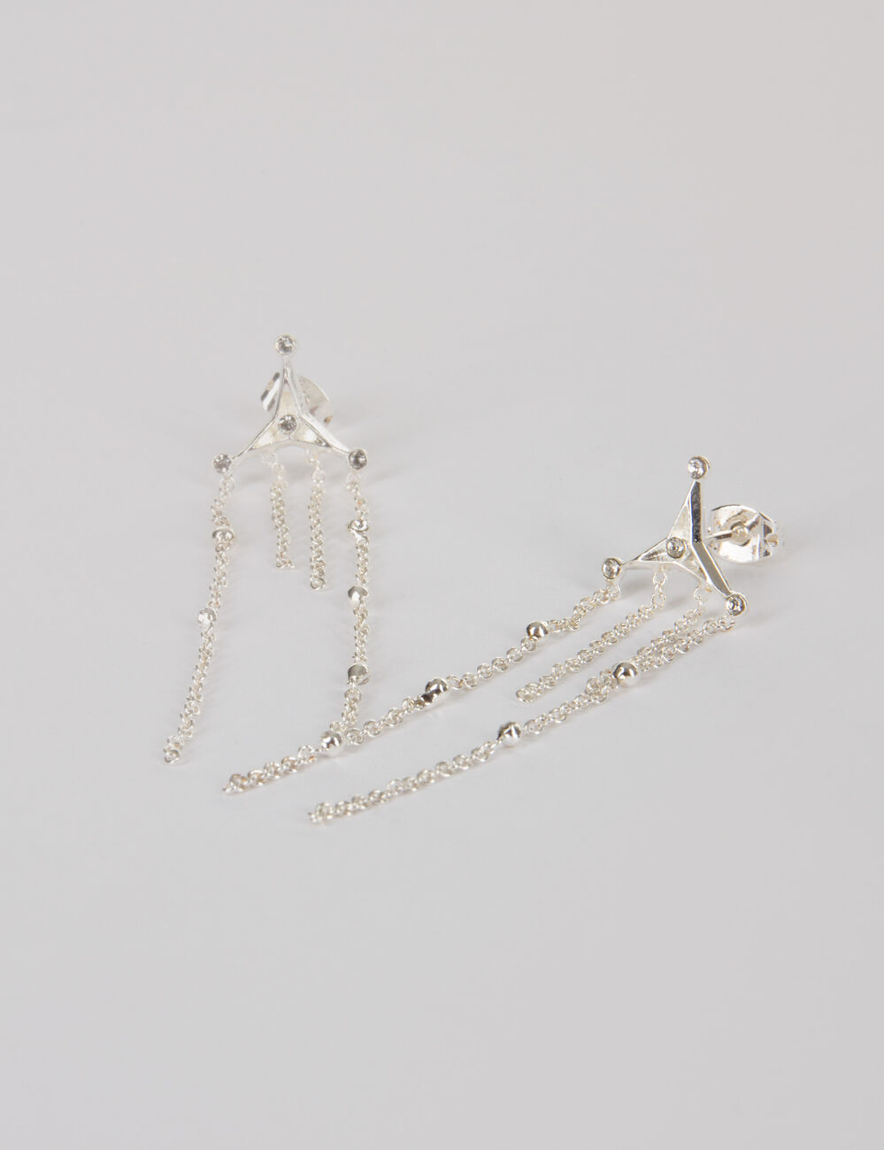 Boucles d'oreilles pendantes étoile argente femme