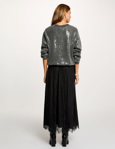 lange kanten rok zwart vrouw Lange kanten rok zwart vrouw