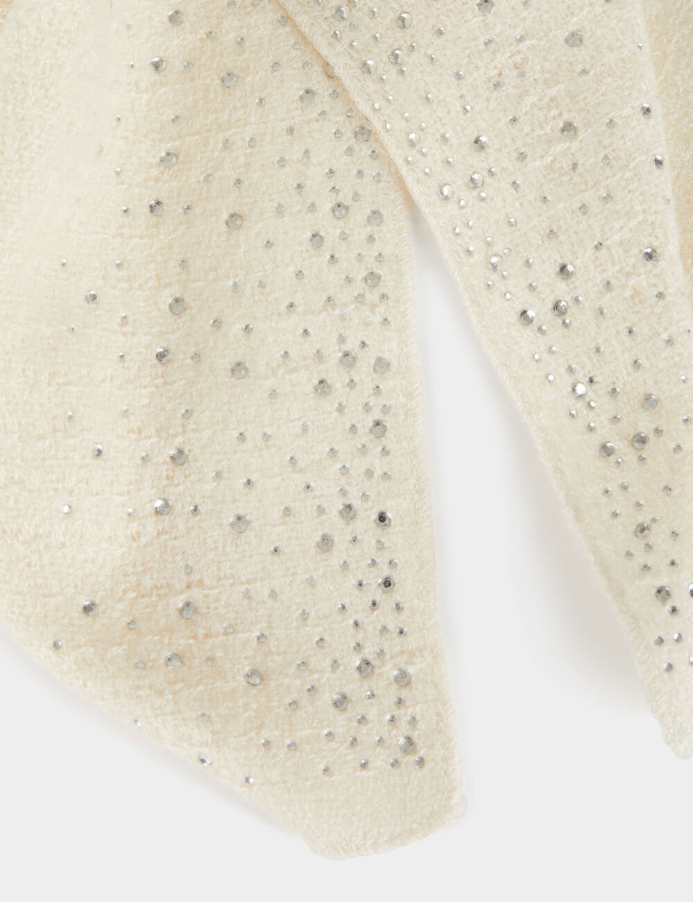 Foulard avec strass ivoire femme