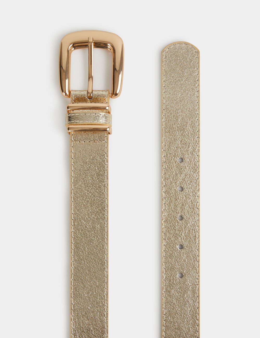 Smalle riem van imitatieleer goudgeel vrouw