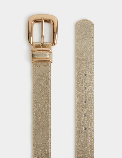 Smalle riem van imitatieleer goudgeel vrouw