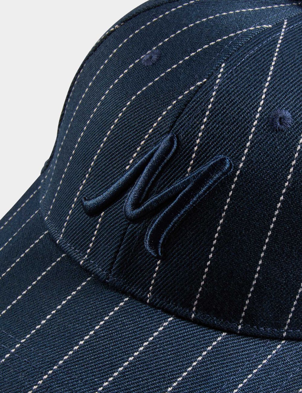 Casquette &agrave; rayures bleu marine femme