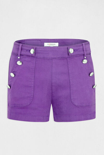 Short droit à ponts violet fonce femme