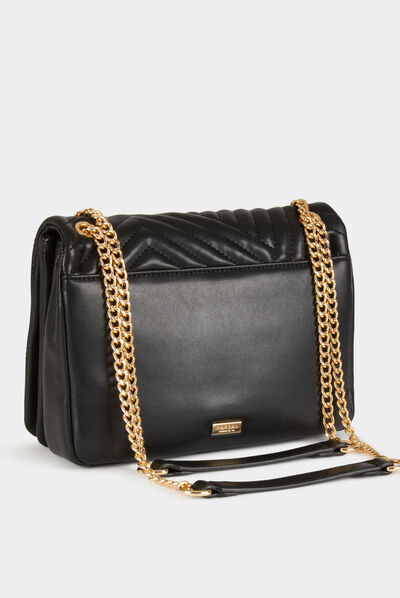 Sac pochette matelassé noir femme
