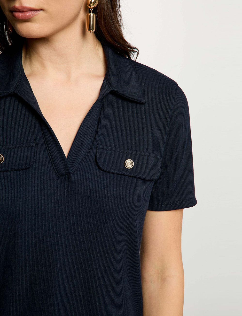 T-shirt manches courtes bleu marine femme