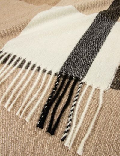 &Eacute;charpe &agrave; carreaux noir femme