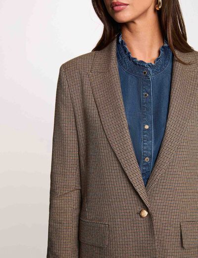 Rechte blazer met reverskraag meerkleurig vrouw