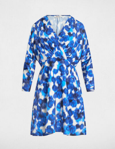 Robe courte patineuse imprimée multicolore femme