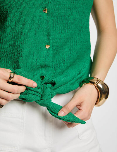 Tanktop met fijne bandjes groen vrouw