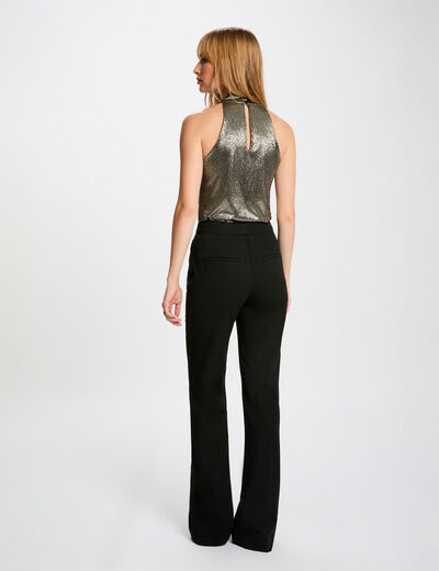 T-shirt met watervalhals goudgeel vrouw