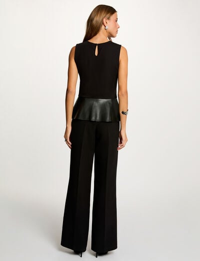 T-shirt cintré similicuir noir femme