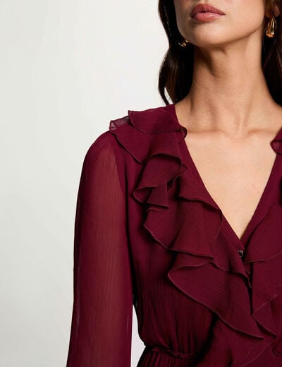 Lange, vloeiende jurk bordeaux vrouw