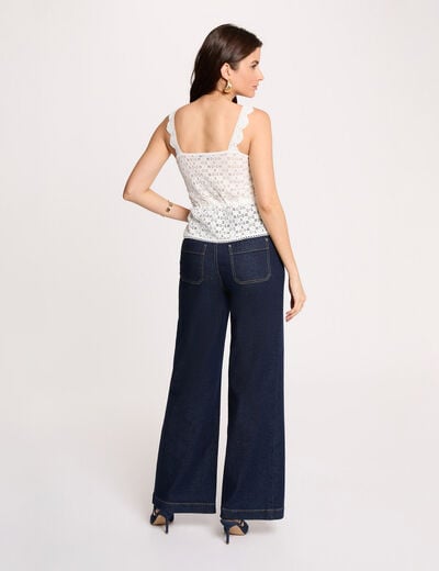 Mouwloze top helder wit vrouw