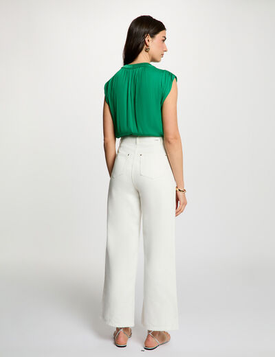 Blouse met korte mouwen weide groen vrouw