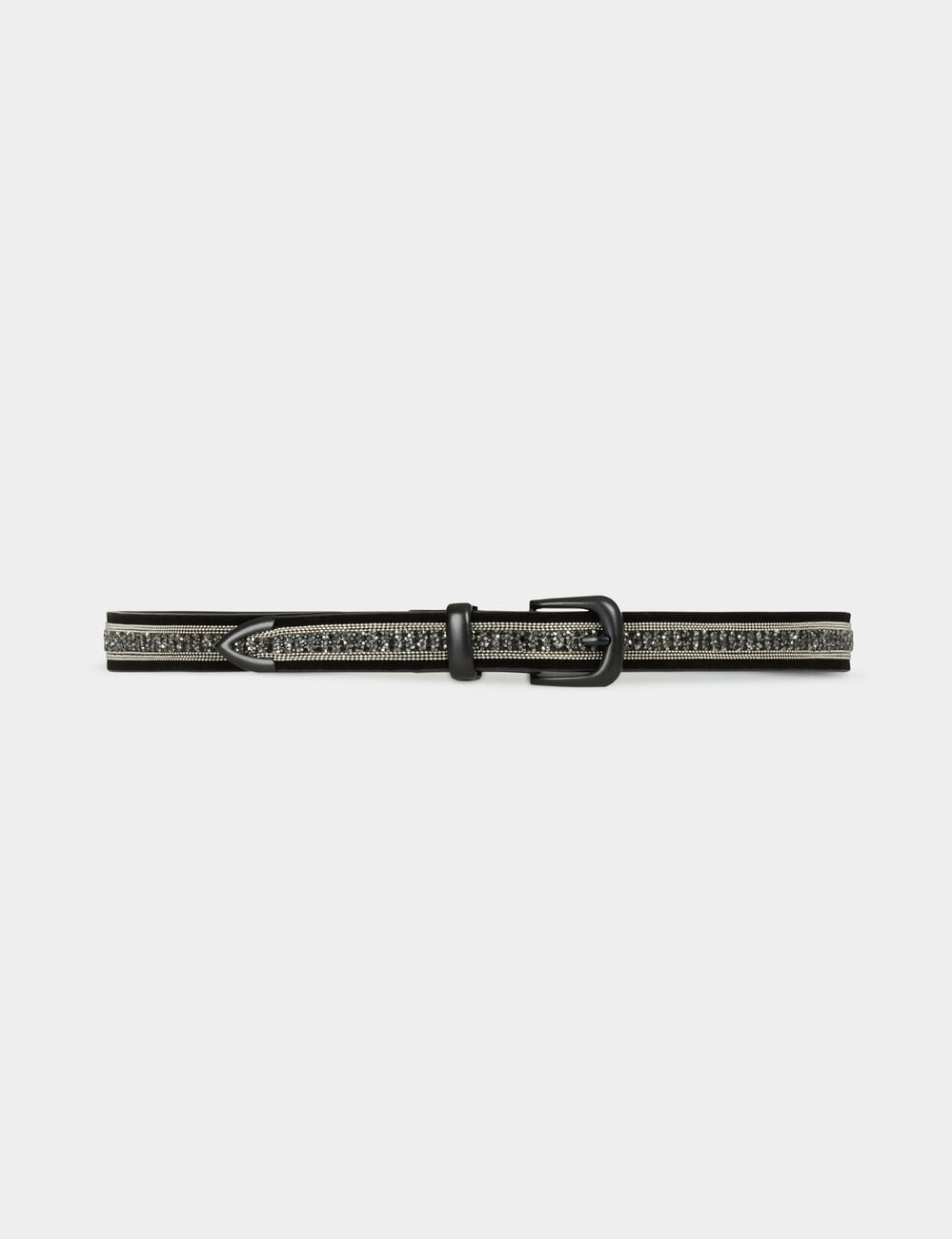 Ceinture fine su&eacute;dine noir femme