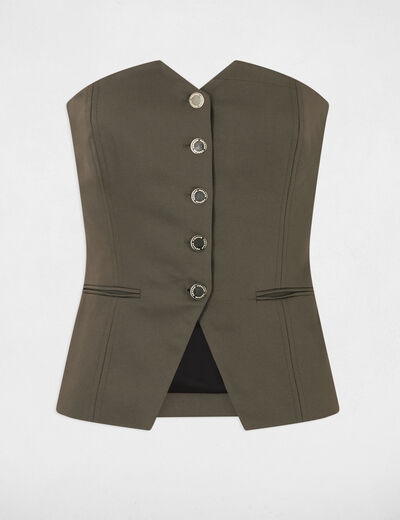 Bustier sans manches vert kaki femme