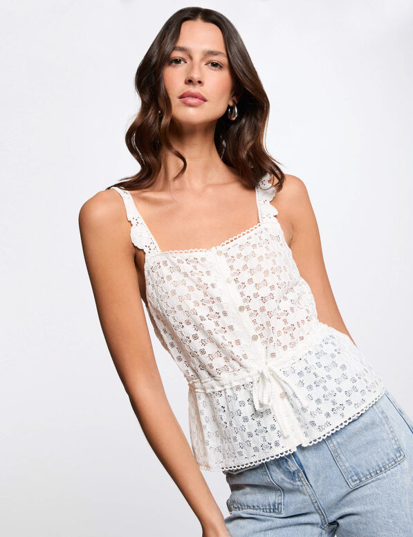 debardeur sans manches blanc femme Débardeur sans manches blanc femme