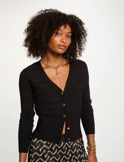 Gilet manches longues noir femme