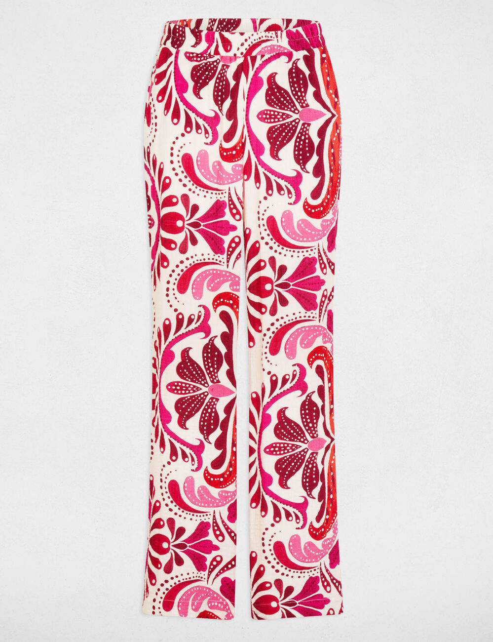 Pantalon droit fluide multicolore femme