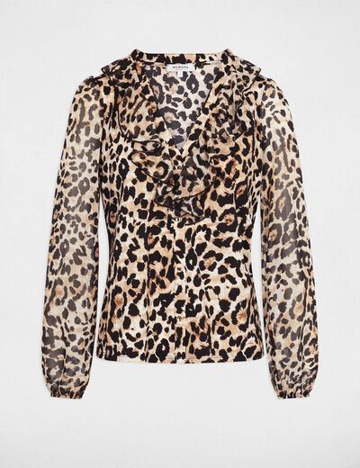 t shirt voile col v multicolore femme T-shirt voile col v multicolore femme