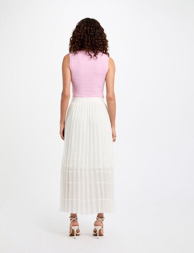 Débardeur maille sans manches rose pastel femme