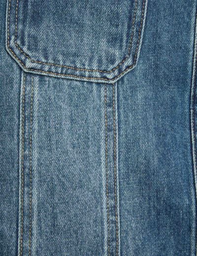 Korte aansluitende rok stone washed denim vrouw