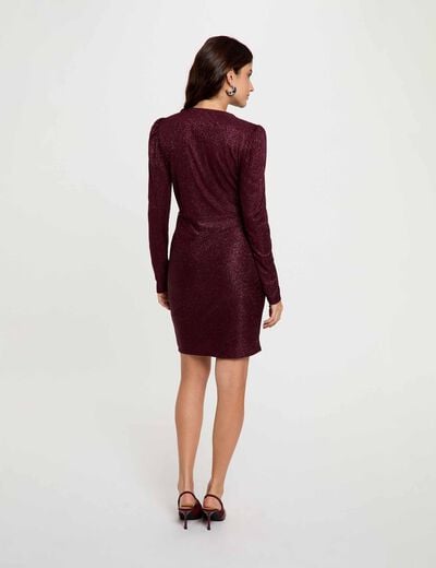 Draped wikkeljurk bordeaux vrouw