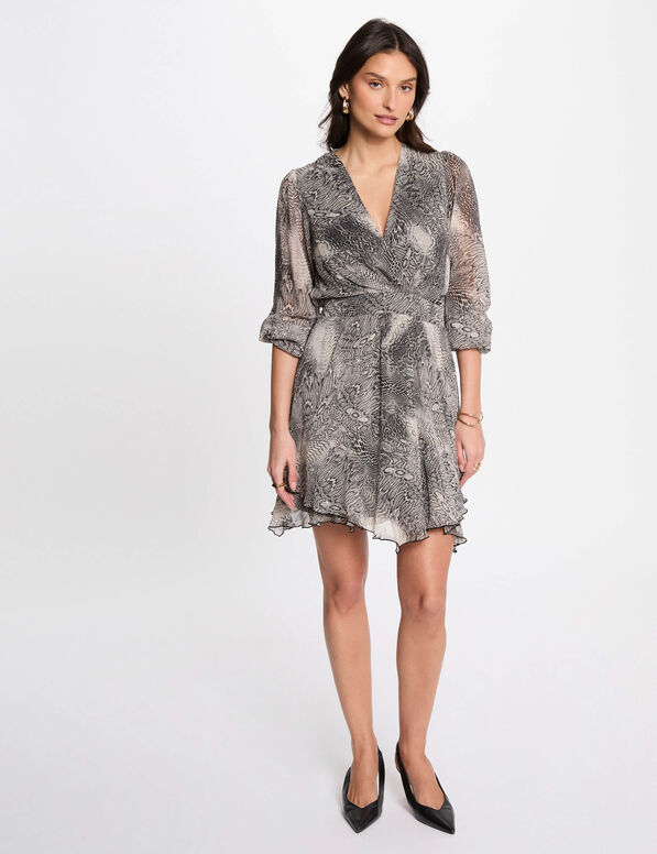robe courte evasee imprimee multicolore femme Robe courte évasée imprimée multicolore femme